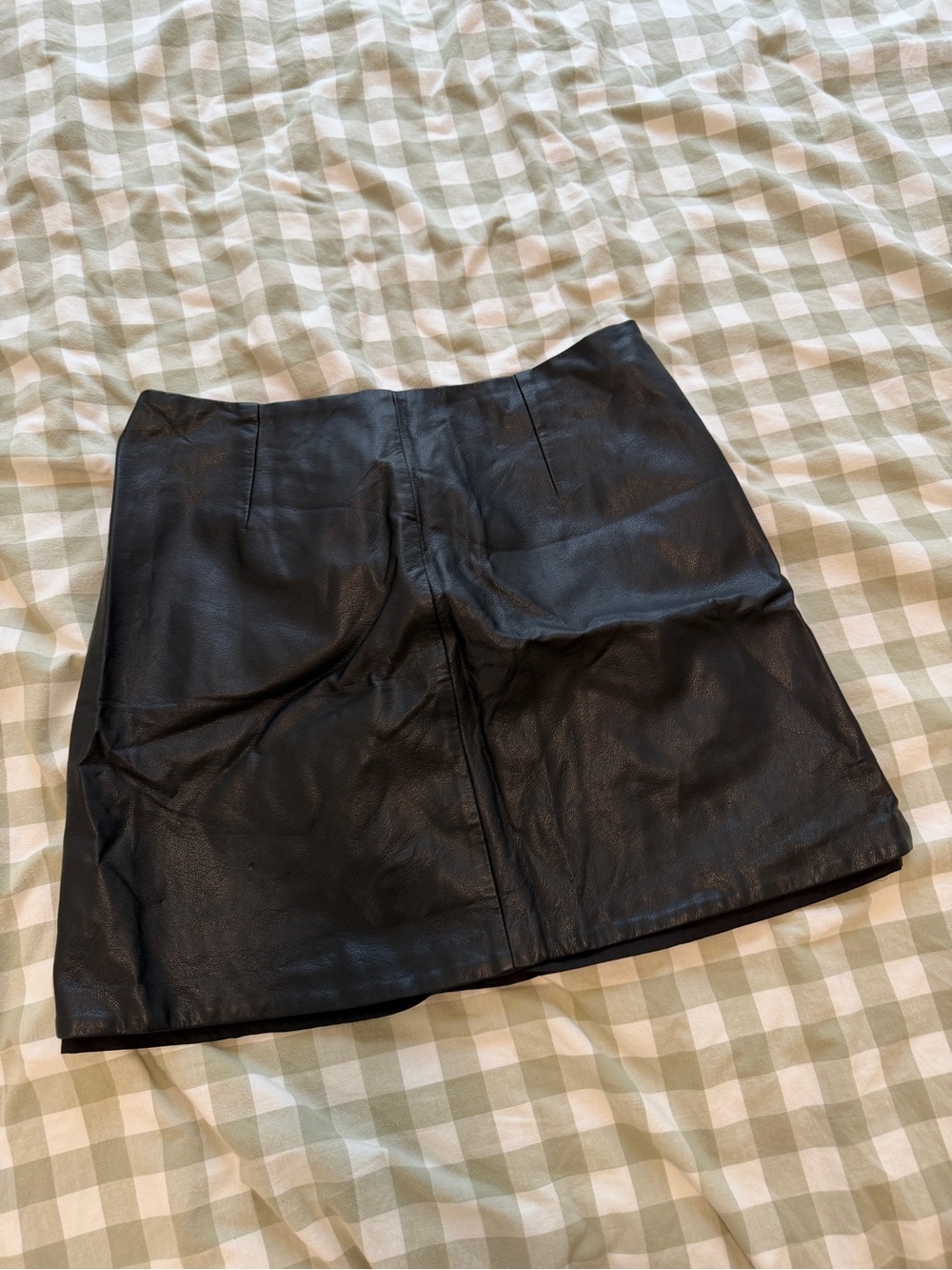 OAK + FORT Black Faux Leather Mini Skirt